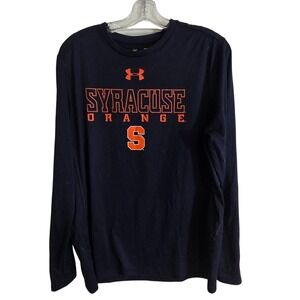 Under Armour Syracuse Orange Long Sleeve Shirt Men's Large HeatGear Navy NCAA